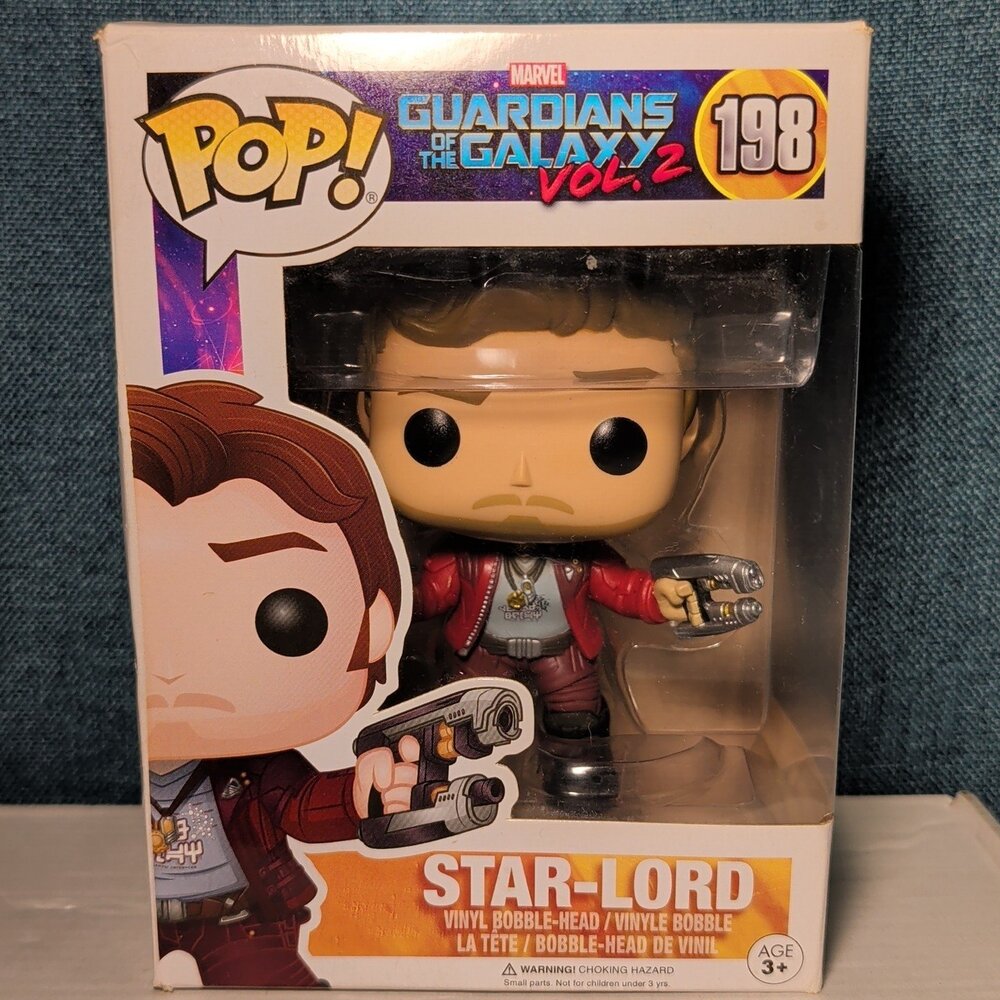 Funko Pop Star-Lord 198 Guardians of the Galaxy Vol2 Viny in Box with Protector